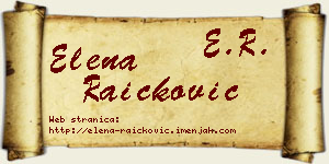 Elena Raičković vizit kartica